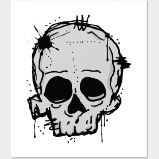 Skull scribble sketch Posters and Art